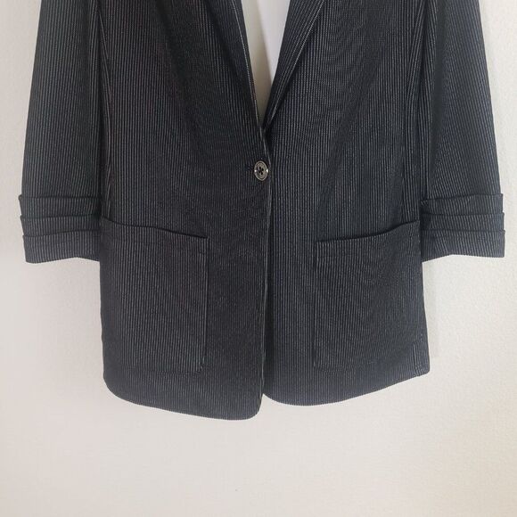 Tommy Hilfiger Women's Blazer 8 Black Pin Striped Preppy Academia Classic - Picture 4 of 11
